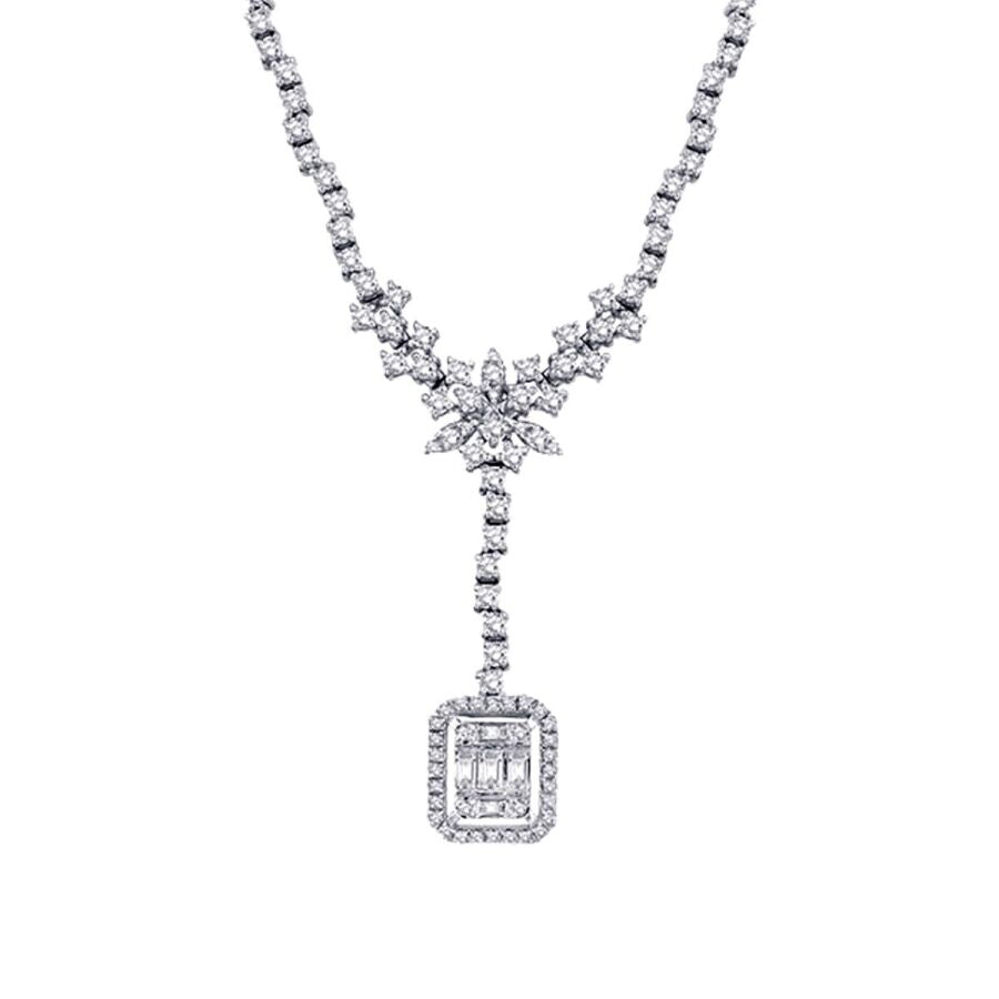 1.50 Carat Diamond Baguette Necklace