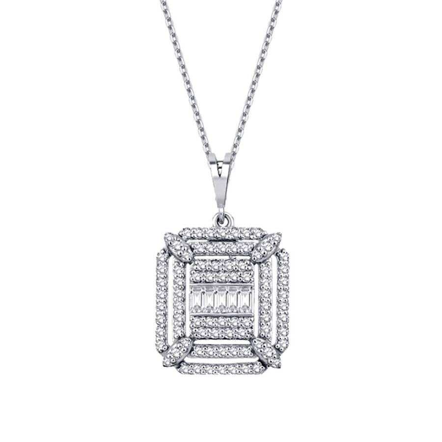 0,40 Carat Diamond Baguette Necklace