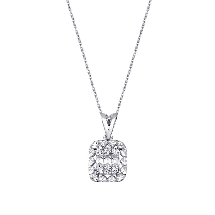 0,19 Carat Diamond Baguette Necklace