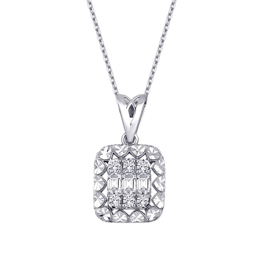 0,19 Carat Diamond Baguette Necklace