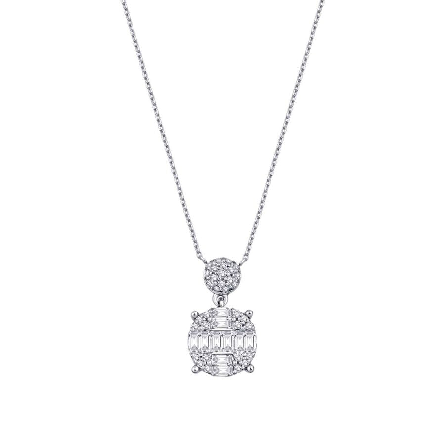 0,38 Carat Diamond Baguette Necklace