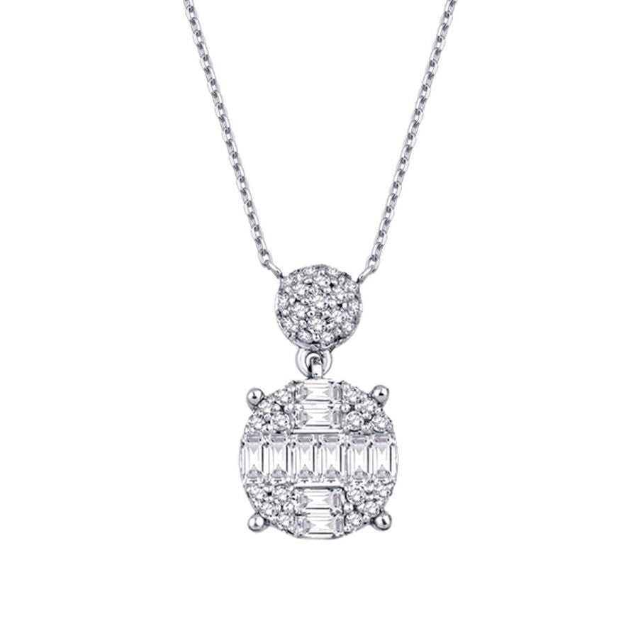0,38 Carat Diamond Baguette Necklace