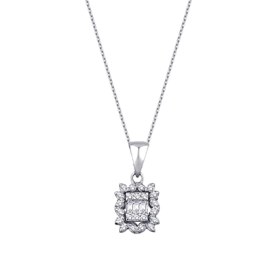 0,10 Carat Diamond Baguette Necklace