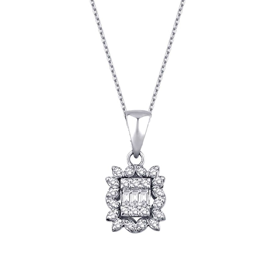 0,10 Carat Diamond Baguette Necklace