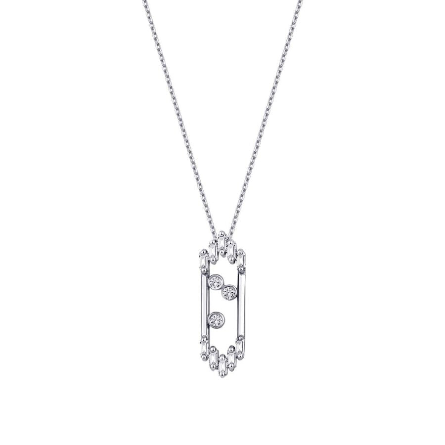 0,09 Carat Diamond Baguette Necklace