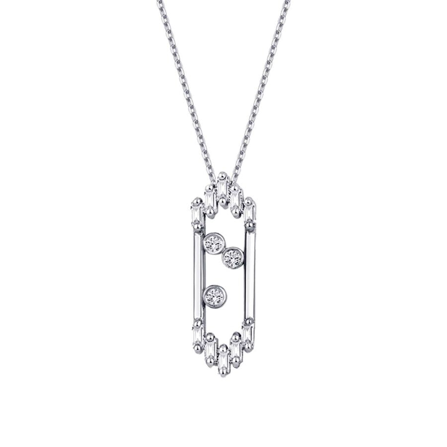 0,09 Carat Diamond Baguette Necklace