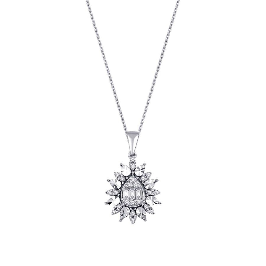 0,19 Carat Diamond Baguette Necklace
