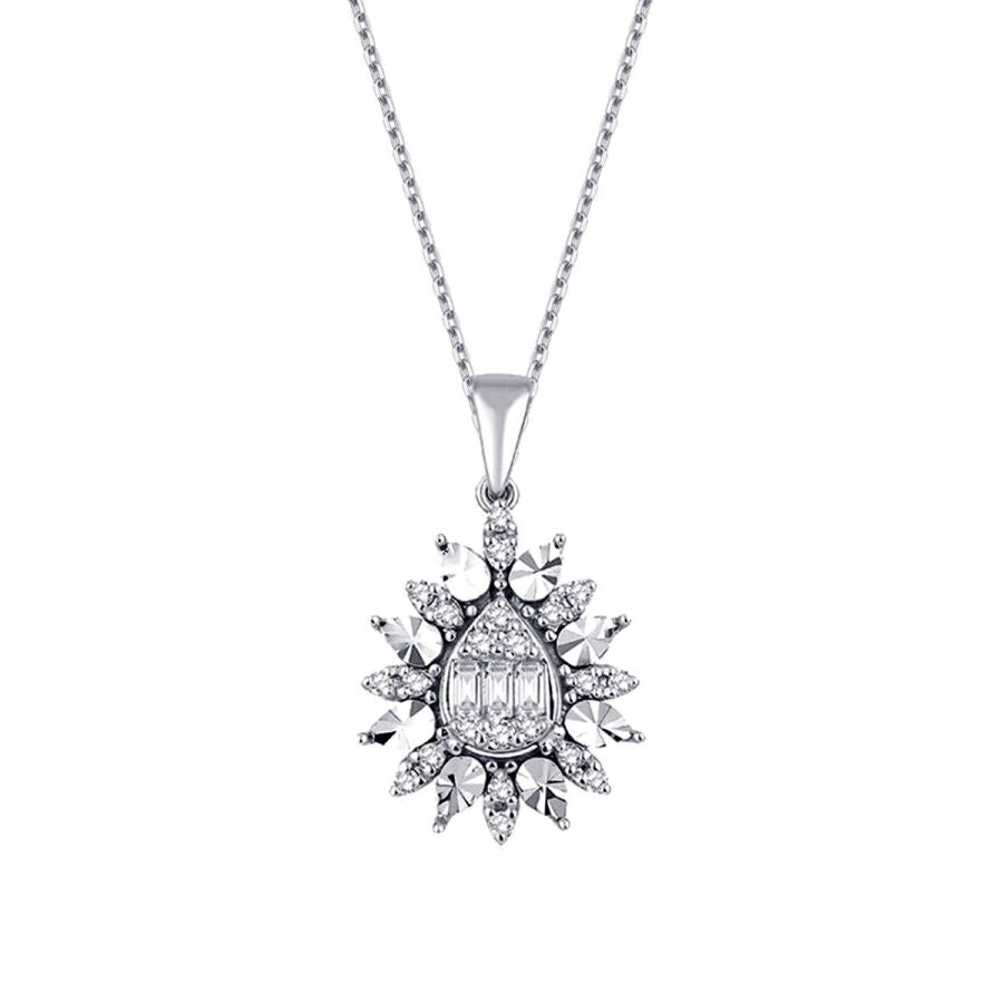 0,19 Carat Diamond Baguette Necklace