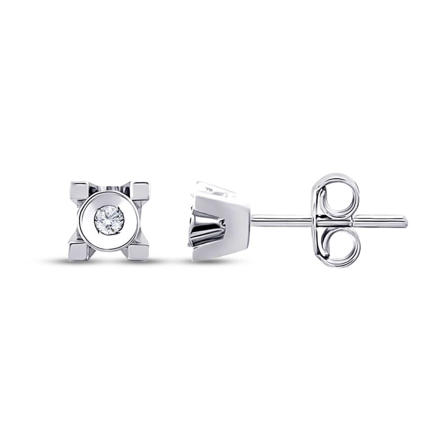 0,08 Carat Diamond Solitaire Earrings
