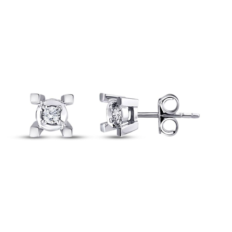 0,08 Carat Diamond Solitaire Earrings