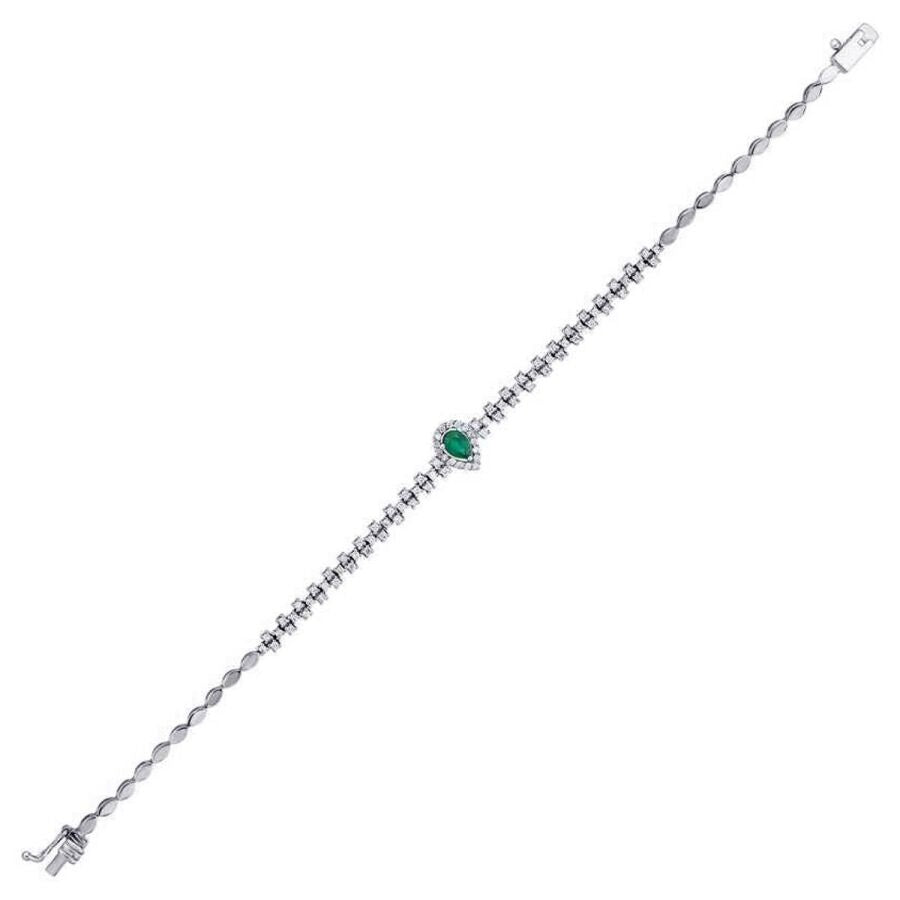 1,41 Carat Diamond Emerald Bracelet