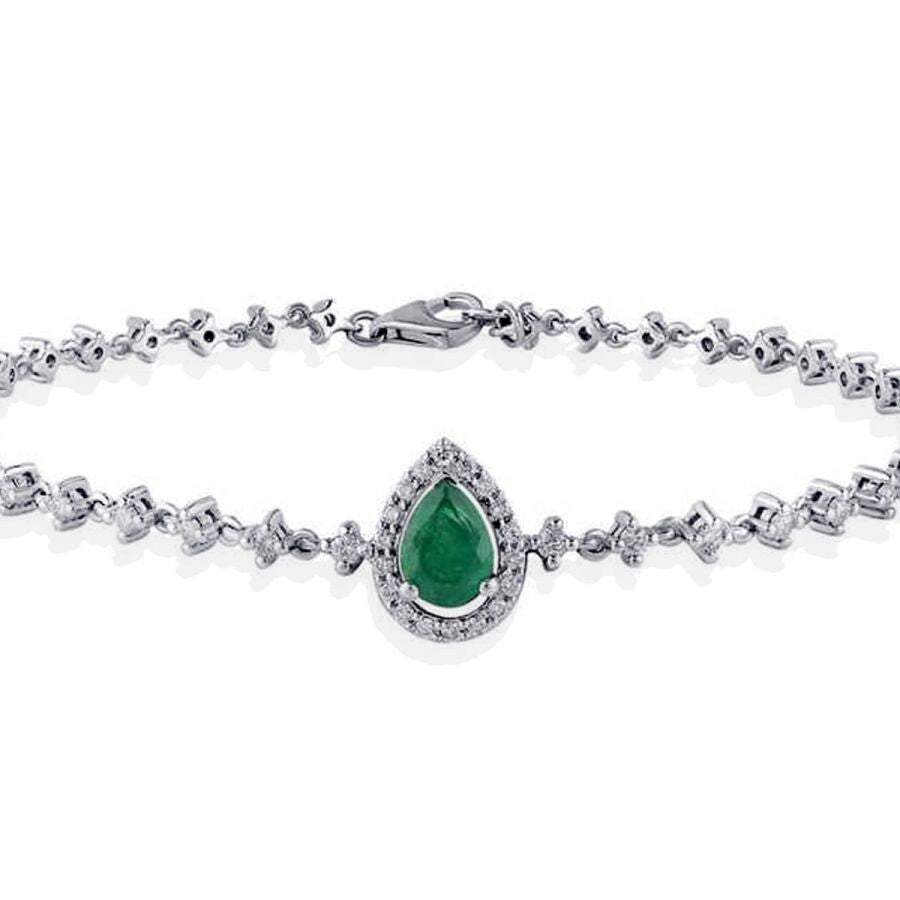 1,40 Carat Diamond Emerald Bracelet