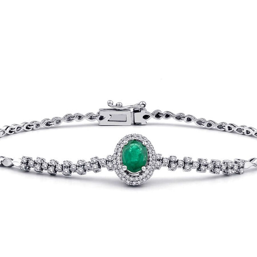 1,13 Carat Diamond Emerald Bracelet