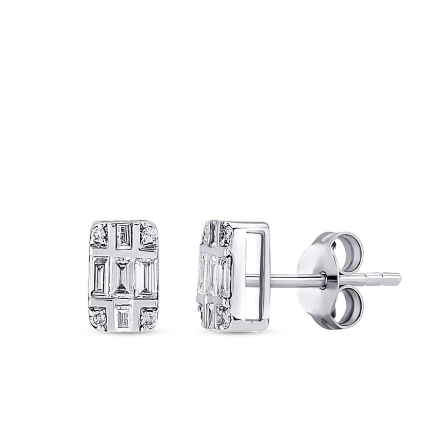 0.25 Carat Diamond Baguette Earrings
