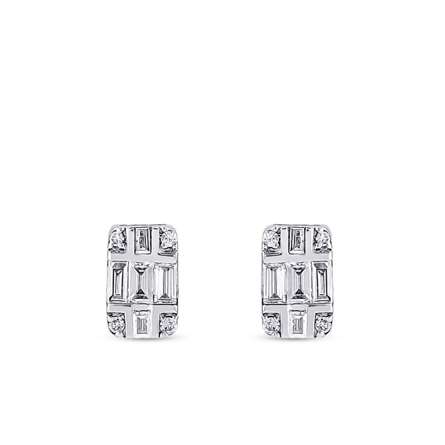 0,25 Carat Diamond Baguette Earrings