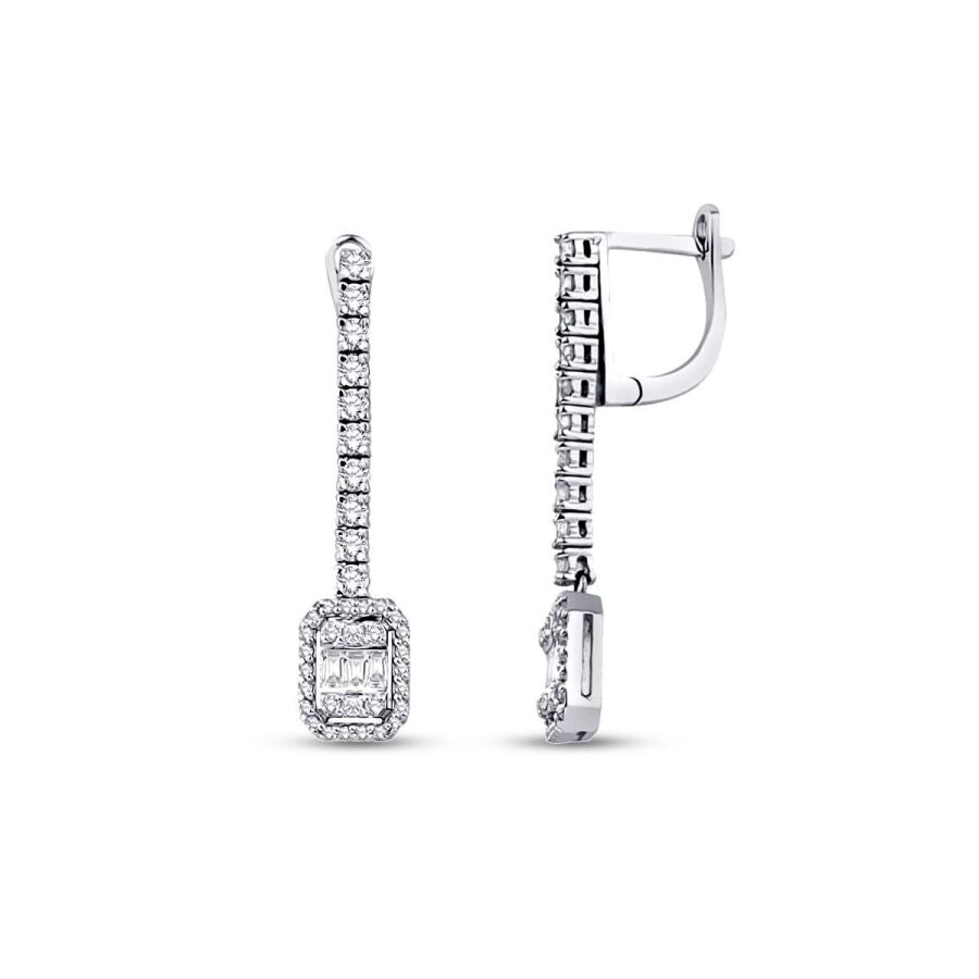 0,99 Carat Diamond Baguette Earrings