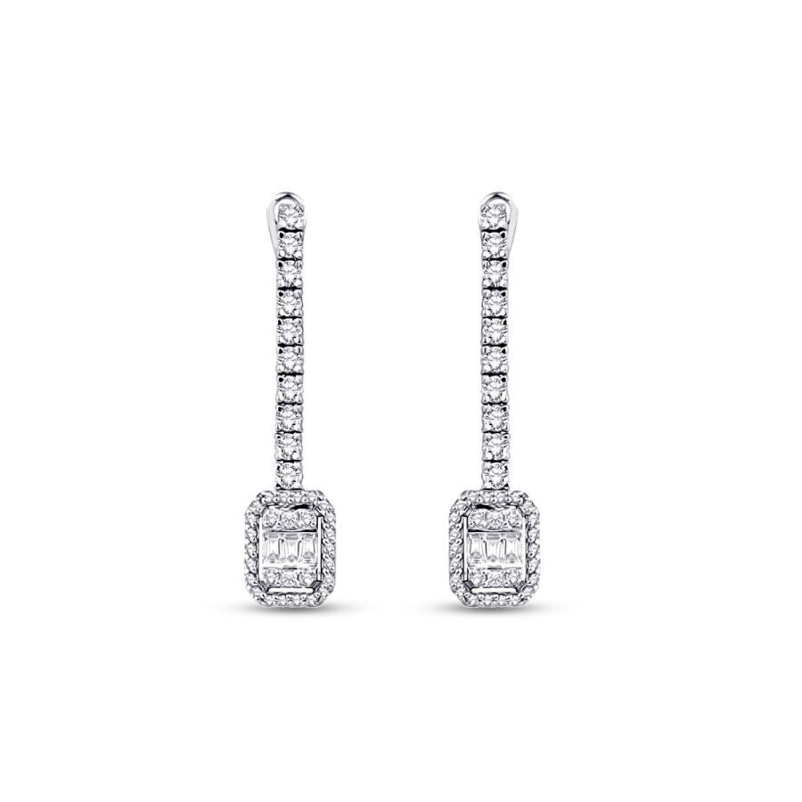 0,99 Carat Diamond Baguette Earrings