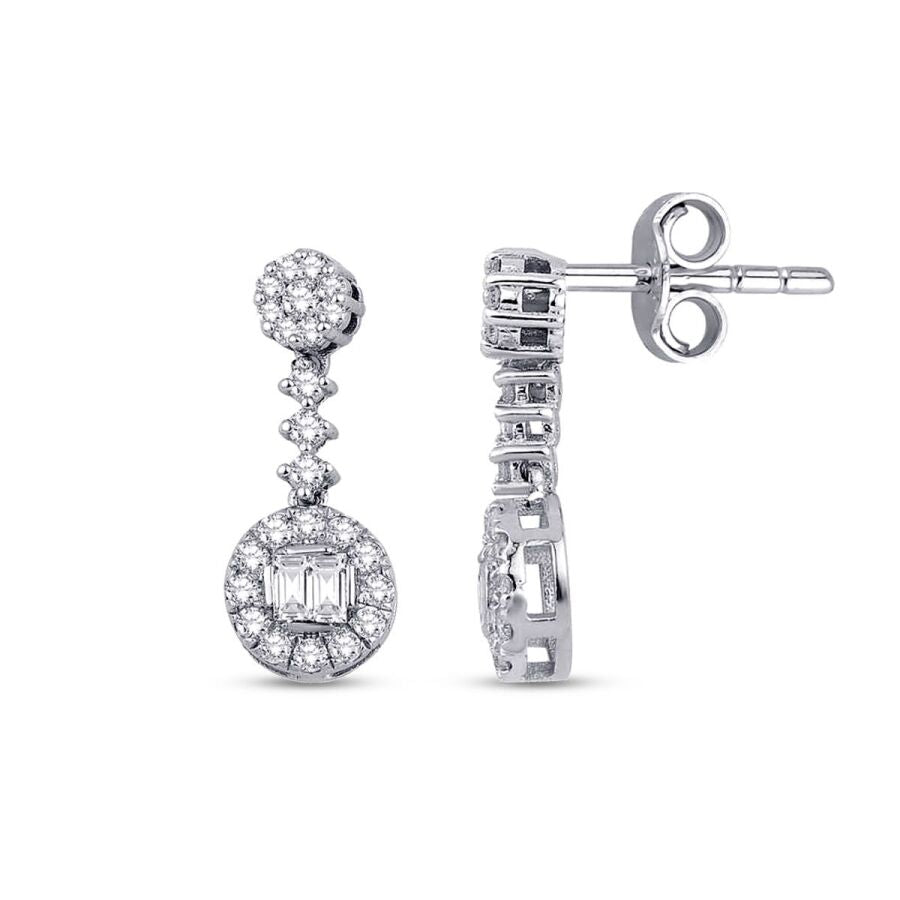 0,36 Carat Diamond Baguette Earrings