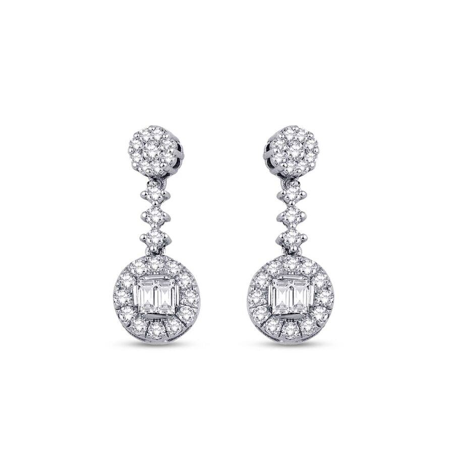 0,36 Carat Diamond Baguette Earrings