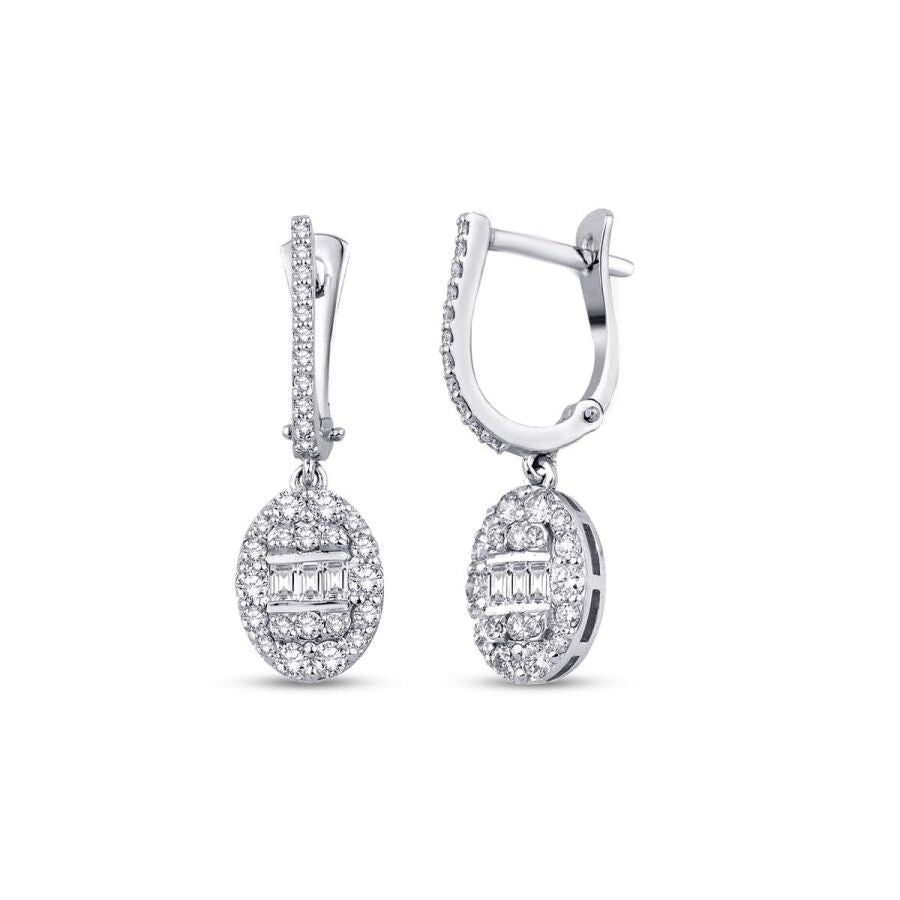 0,85 Carat Diamond Baguette Earrings