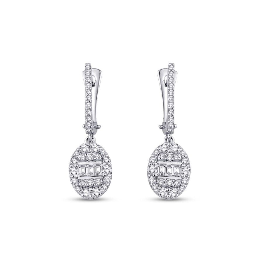 0.85 Carat Diamond Baguette Earrings