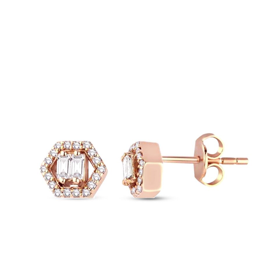 0,27 Carat Diamond Baguette Earrings