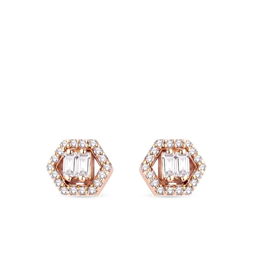 0,27 Carat Diamond Baguette Earrings
