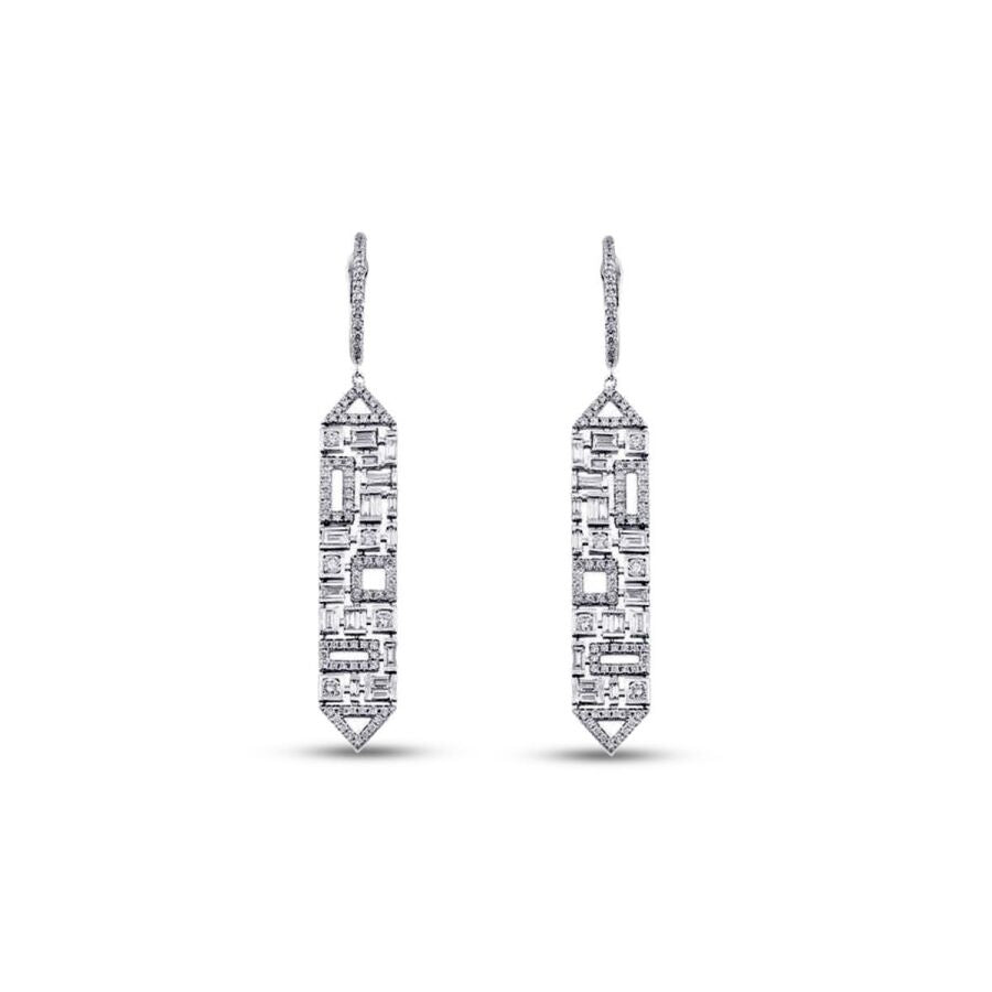 0,65 Carat Diamond Baguette Earrings