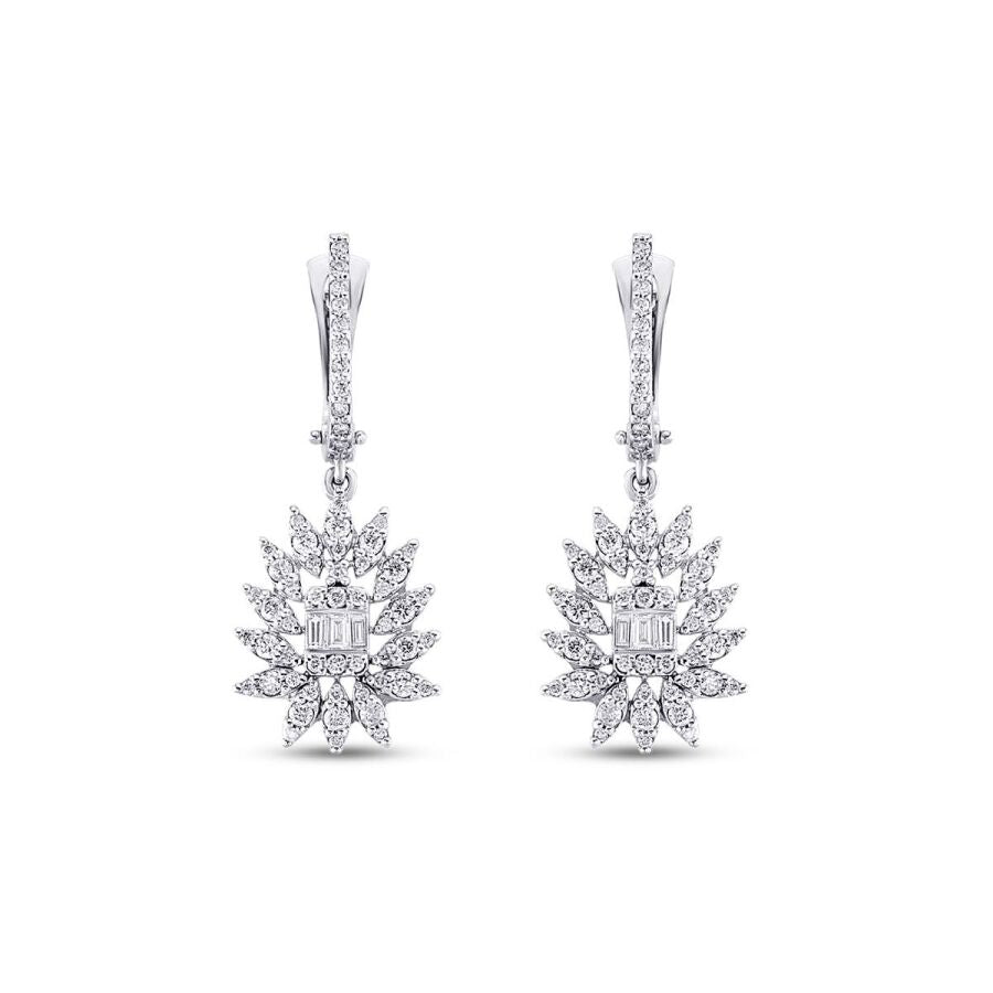 0,91 Carat Diamond Baguette Earrings