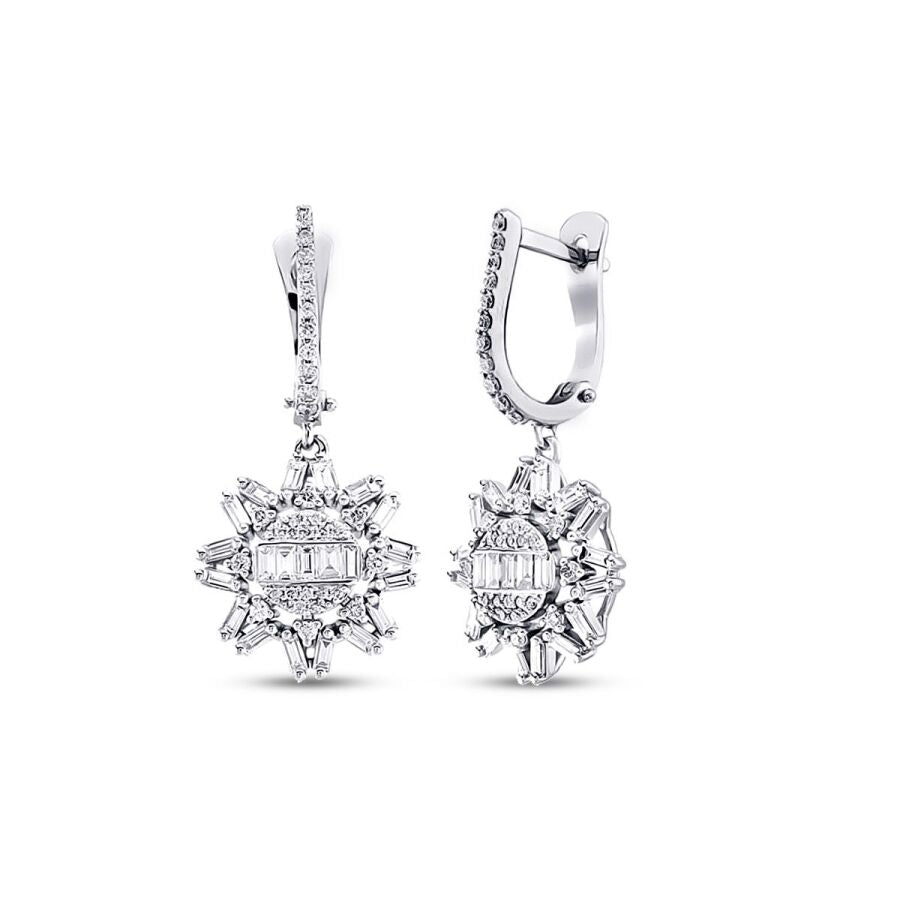 0,59 Carat Diamond Baguette Earrings
