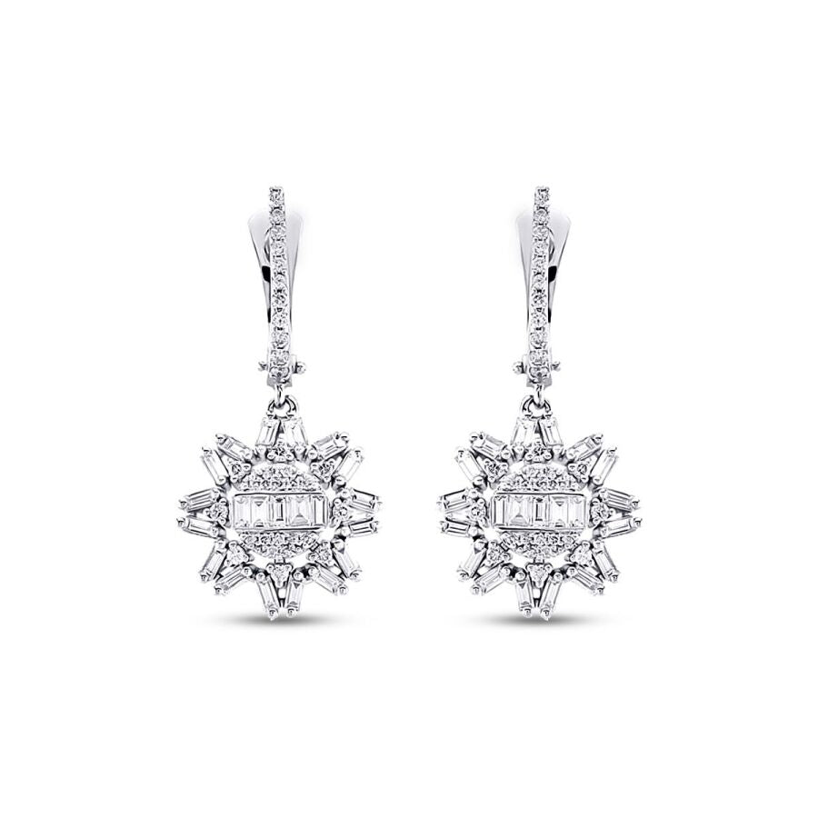 0,59 Carat Diamond Baguette Earrings