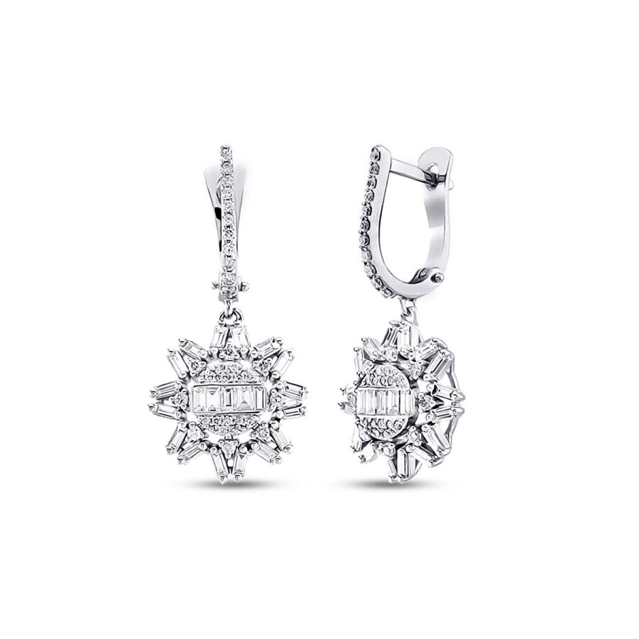 1.15 Carat Diamond Baguette Earrings