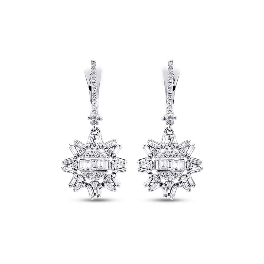 1.15 Carat Diamond Baguette Earrings
