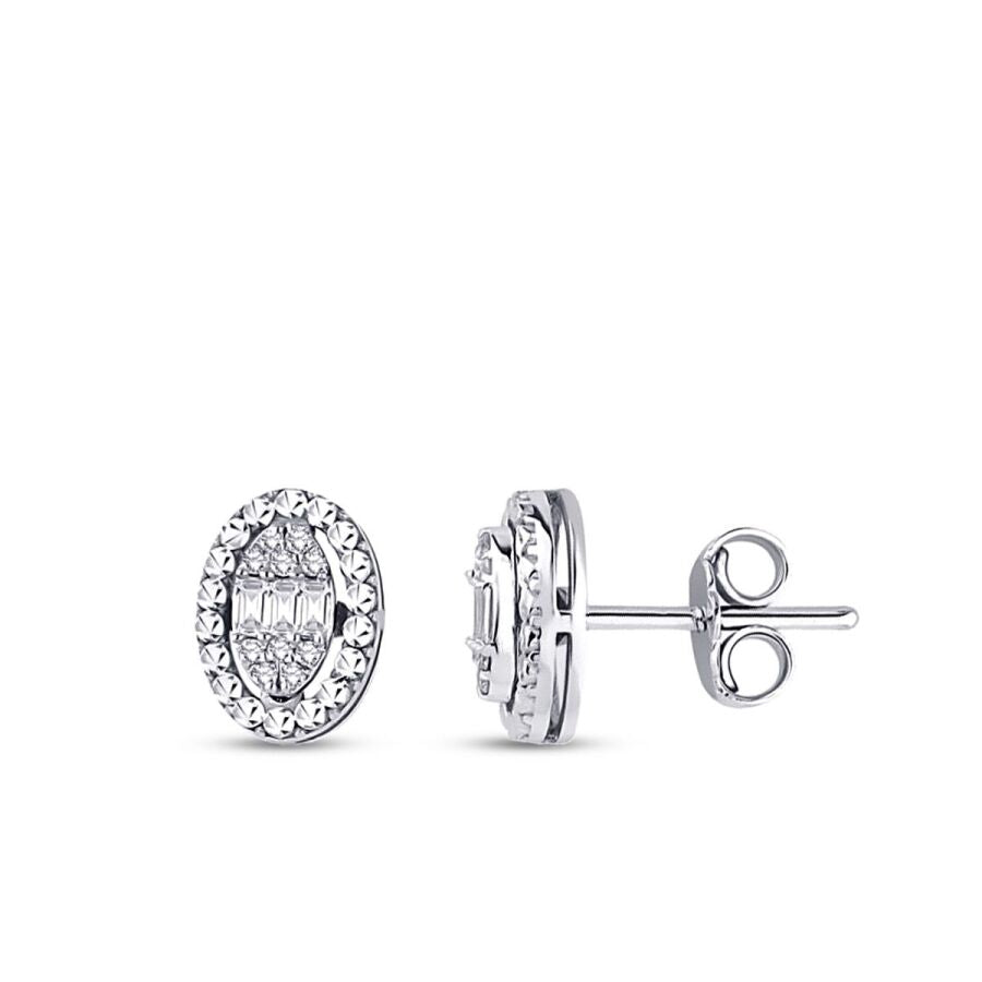 0,14 Carat Diamond Baguette Earrings