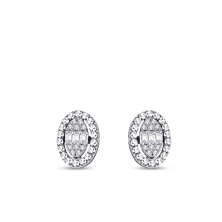 0,14 Carat Diamond Baguette Earrings