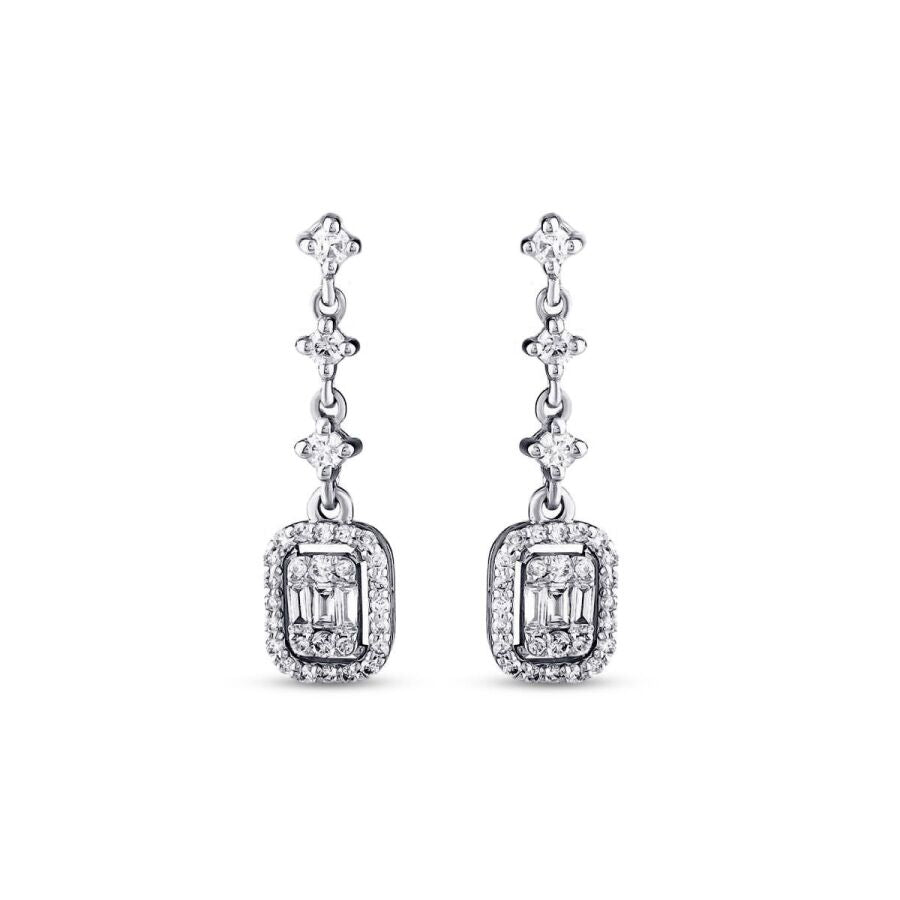 0,46 Carat Diamond Baguette Earrings