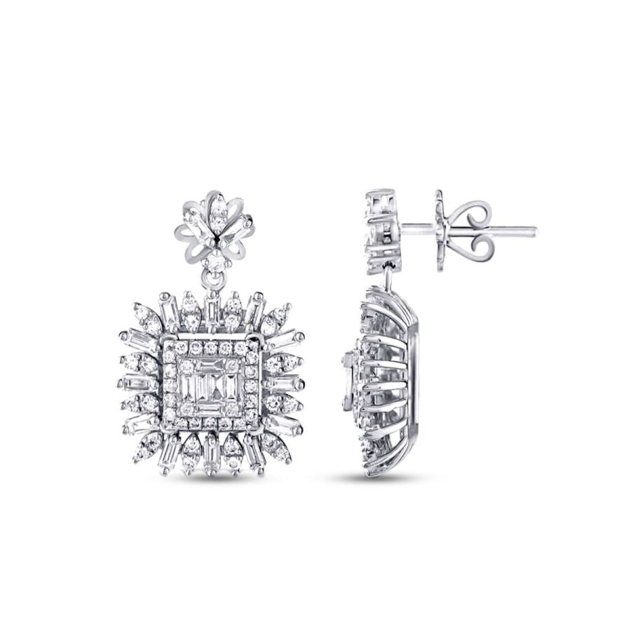 1,20 Carat Diamond Baguette Earrings