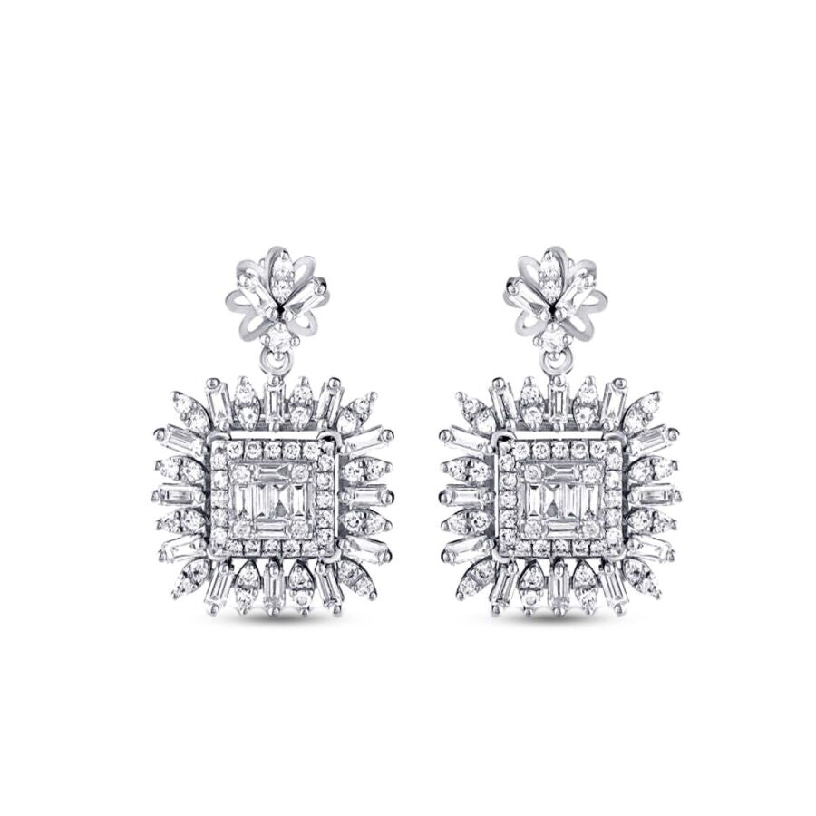 1,20 Carat Diamond Baguette Earrings