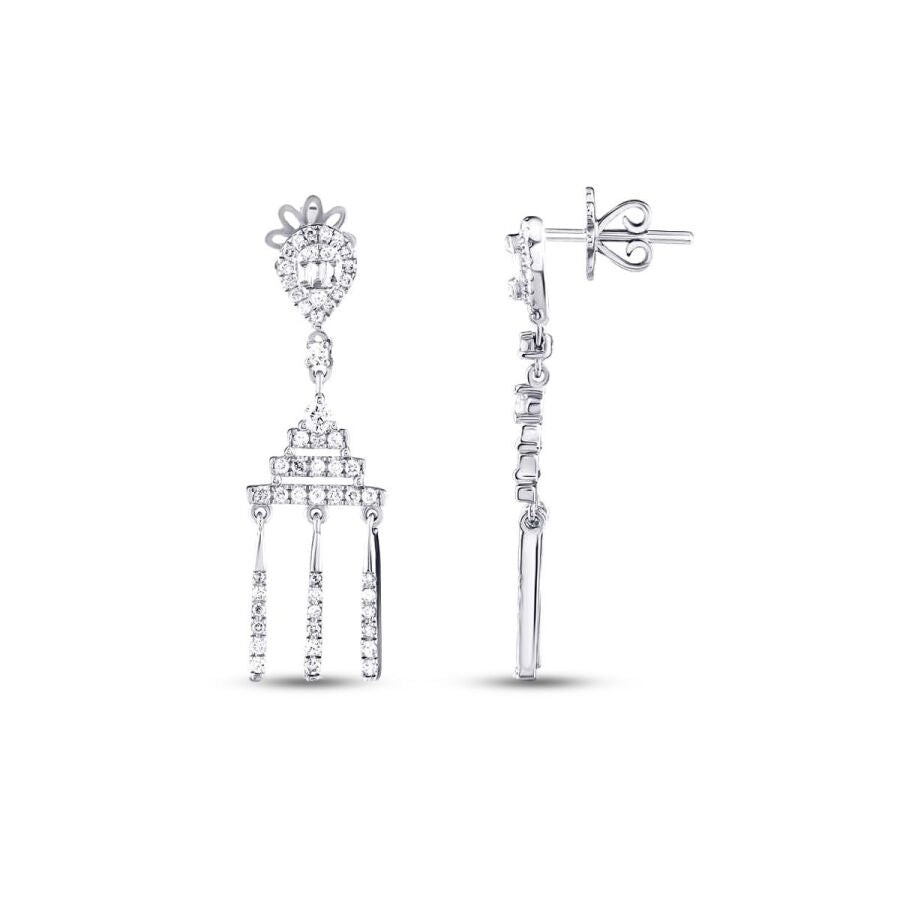 0,68 Carat Diamond Baguette Earrings