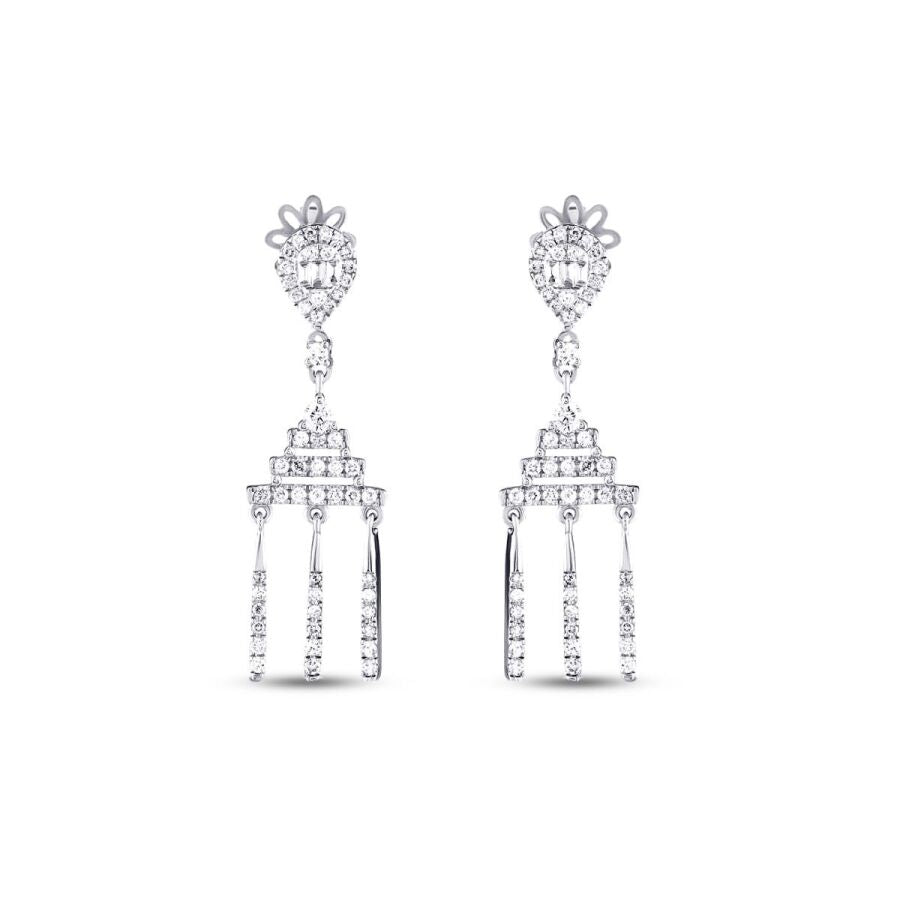 0.68 Carat Diamond Baguette Earrings