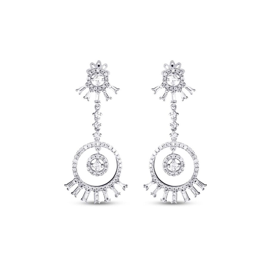 1.44 Carat Diamond Baguette Earrings