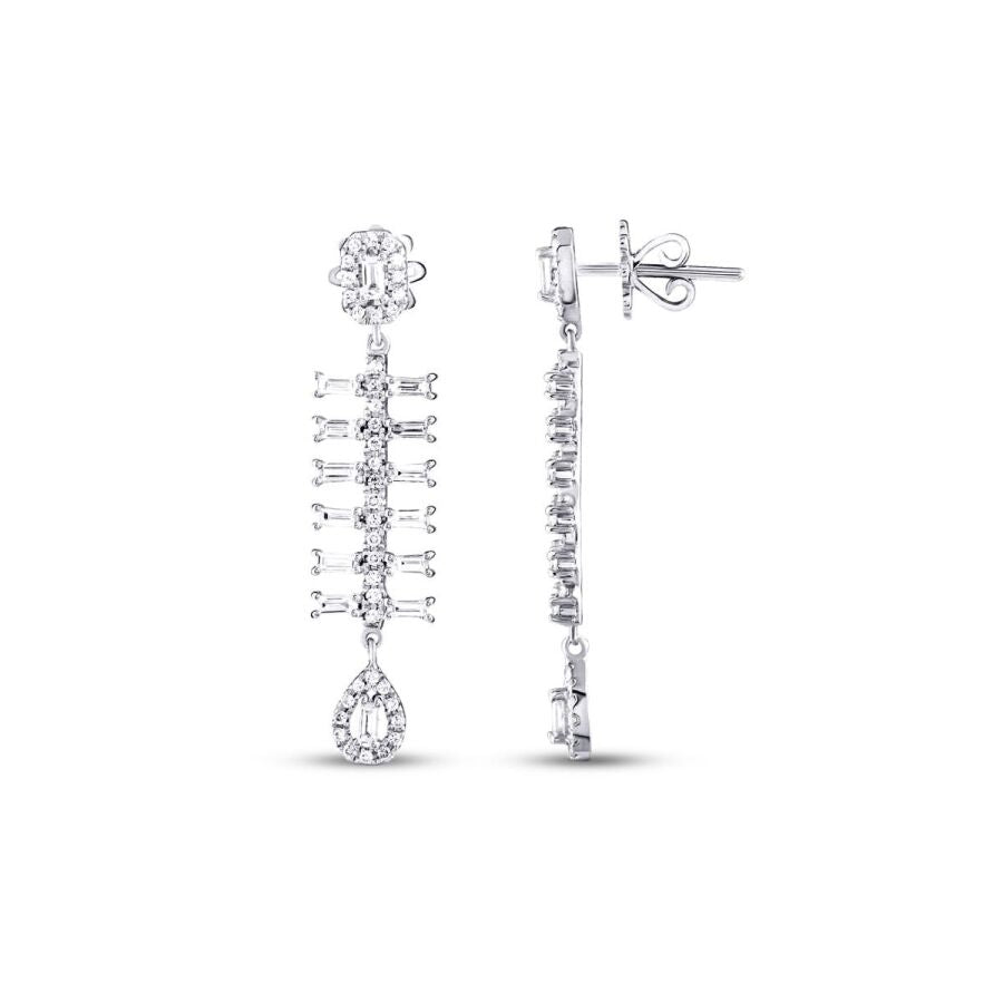 0,98 Carat Diamond Baguette Earrings