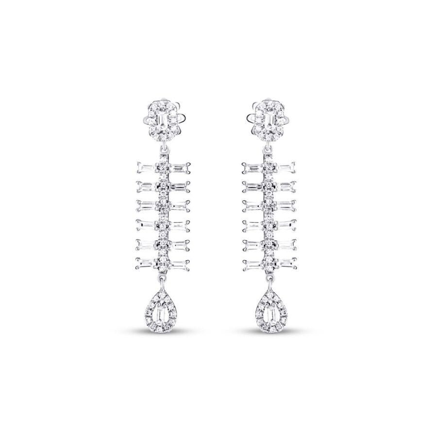 0,98 Carat Diamond Baguette Earrings