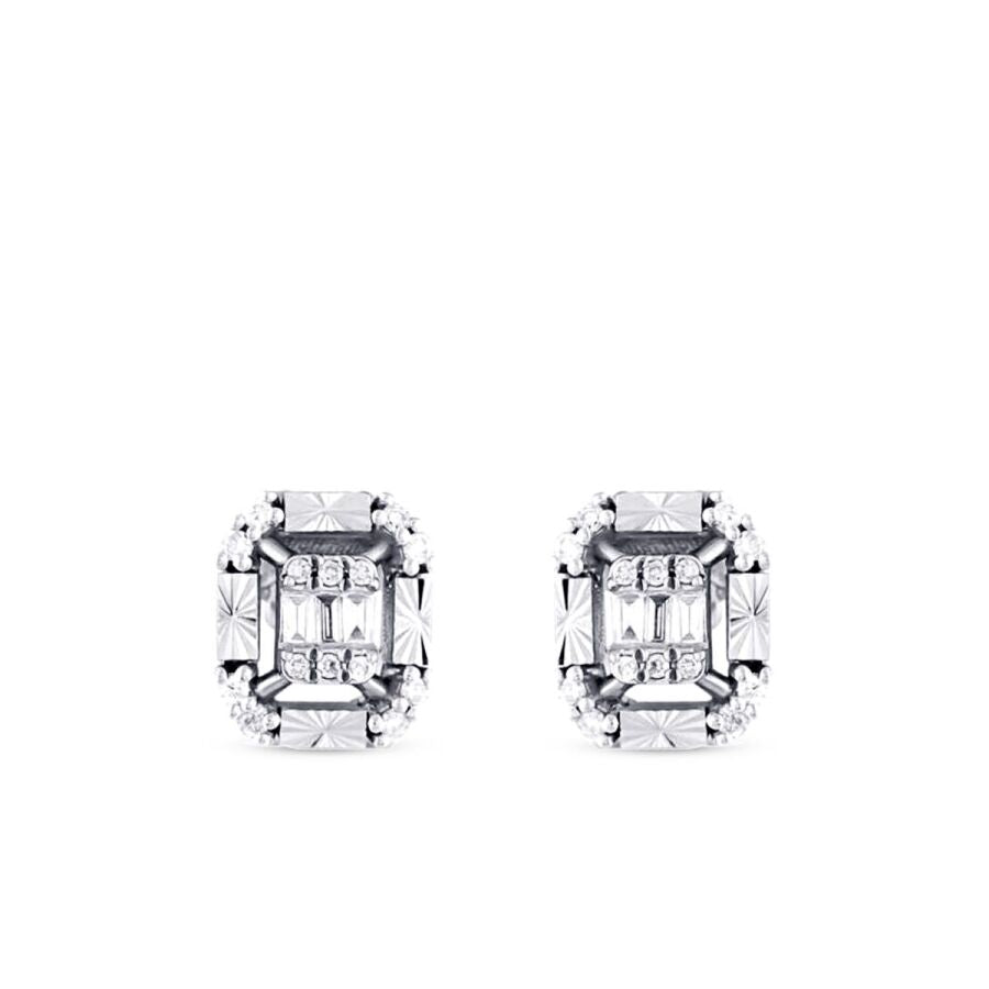 0.17 Carat Diamond Baguette Earrings