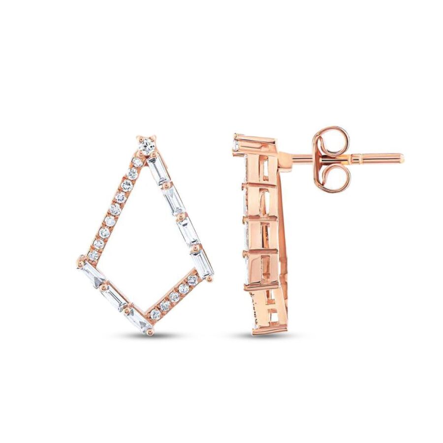 0,41 Carat Diamond Baguette Earrings