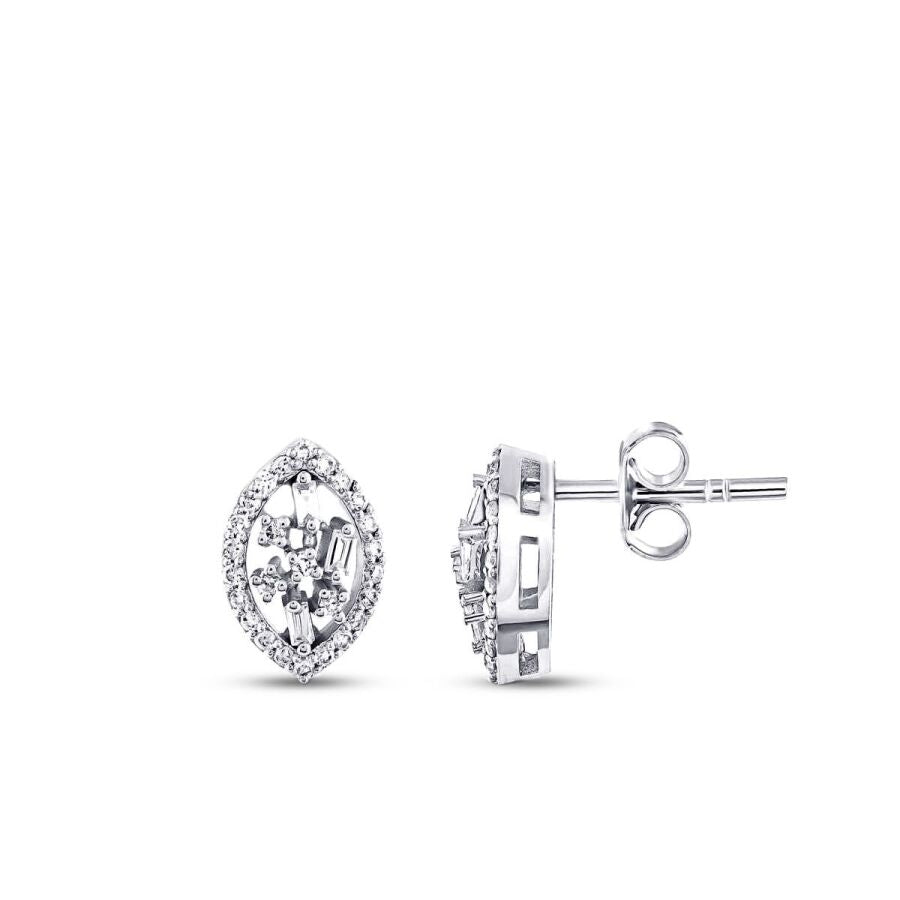 0,32 Carat Diamond Baguette Earrings