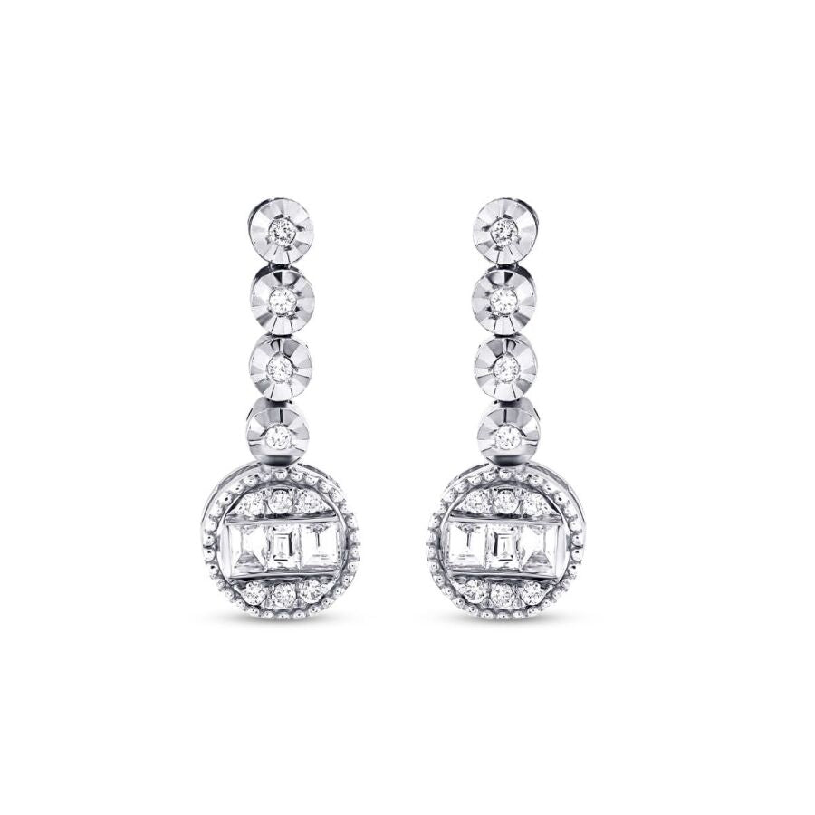 0,32 Carat Diamond Baguette Earrings