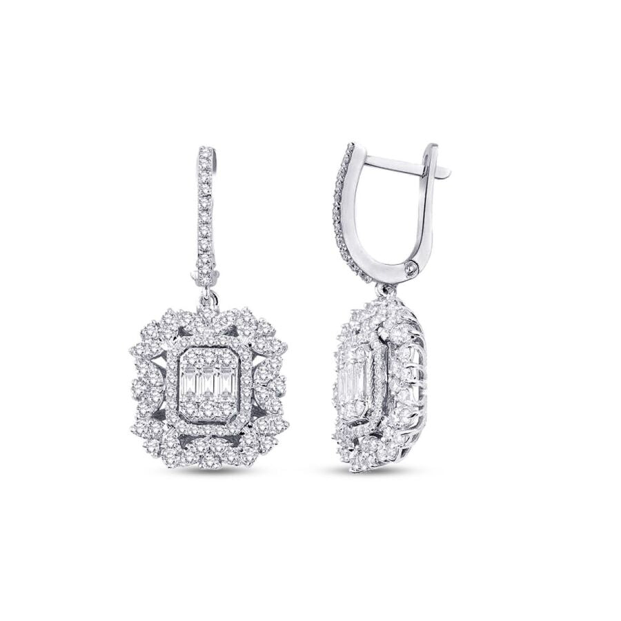 1,41 Carat Diamond Baguette Earrings
