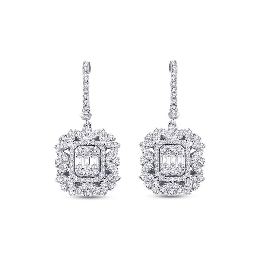 1,41 Carat Diamond Baguette Earrings