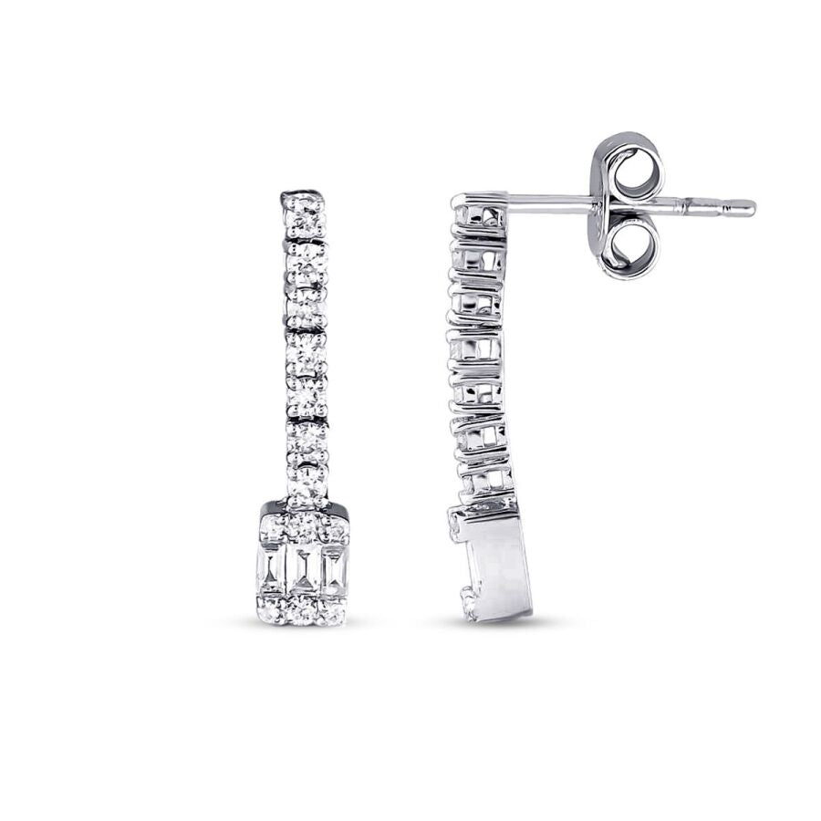 0,43 Carat Diamond Baguette Earrings